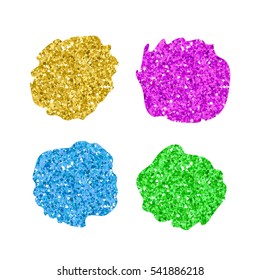 Vector modern gold and color glitter spots
