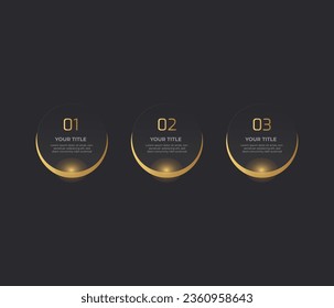 Vektormodernes, goldenes 3D-Infografik-Template-Design mit Stufen