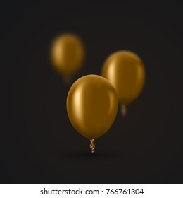 Vector modern golden balloons background for happy berthday or anniversary day. Event invitation