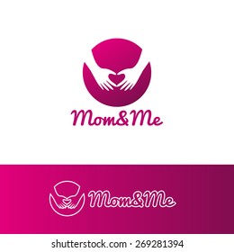 Vector modern gradient mother care and baby center logotype