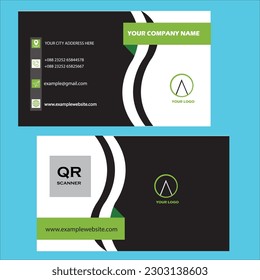 Vector Moderno, verde, negro y blanco creativo tarjeta de visita.