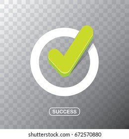 vector modern Green check mark icon isolated on transparent background
