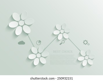 Vector modern green flowers infographic background design