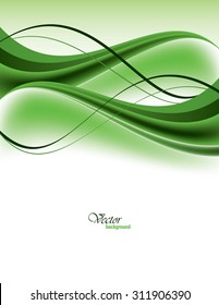 Vector Modern Green Wavy Background. Eps10.