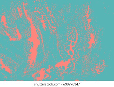 Vector modern grunge pink texture on blue background. Imitation of drips, spilled water, blot, liquid.