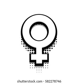 Vector modern halftone 8 march icon on white background