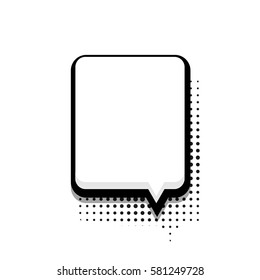 Vector modern halftone bubble speech icon on white background