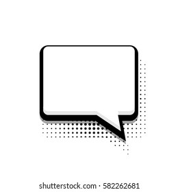 Vector modern halftone bubble speech icon on white background