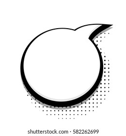Vector modern halftone bubble speech icon on white background