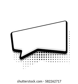 Vector modern halftone bubble speech icon on white background