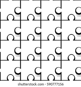 Vector modern halftone puzzle icons business background