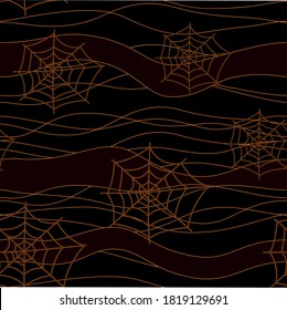 Vector modern halloween geometric pattern with stripes, waves, nets, swirls, abstract lines, gradient for wrapping paper, postcards, home textile, fabric, costumes, wallpaper, social network templates