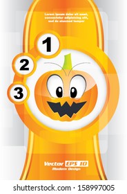 Vector modern Halloween poster with pumpkin 
