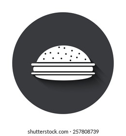 Vector modern hamburger gray circle icon on white background