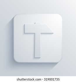 Vector modern hammer light icon with shadow