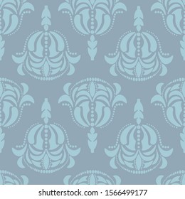 Vector Modern Hand Drawn Damask seamless repeat pattern