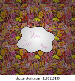 Vector. Modern hand drawn lettering. Bright colored letters. Be your own kind of beautiful. Seamless. Quote for cards, invitations. Stylish font typography. Font on gray, pink and yellow colors.
