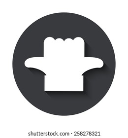 Vector modern hand gray circle icon on white background