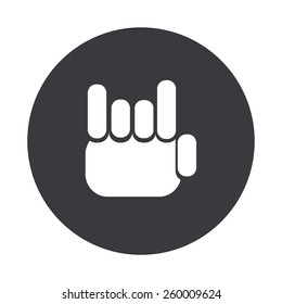 Vector modern hand gray circle icon on white background