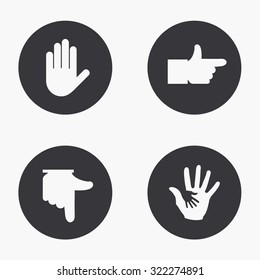 Vector modern hand  icons set on white background