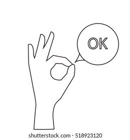vector modern hand with ok