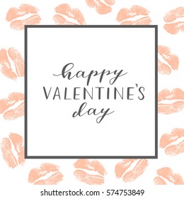 Vector modern hand written love card, poster for Valentines Day or date, wedding. Hand lettering, elegant calligraphy.