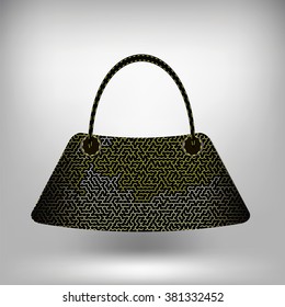 Vector Modern Handbag Isolated on Gray Soft Background