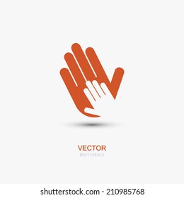 Vector Modern Hands Icon On White Background. Eps 10