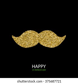 Vector modern happy saint patricks day. Golden glitter