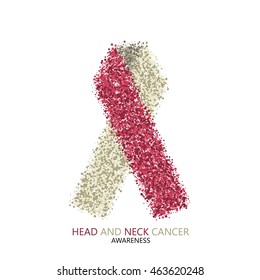 Vector modern head and neck cancer awareness circles design. Colorful ribbon isolated on white background