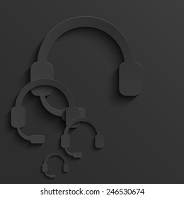 Vector modern headphones light background. Eps10 illustration