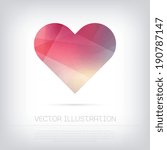 Vector modern heart icon with colorful polygonal texture