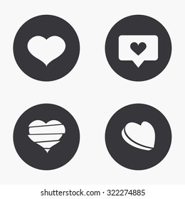 Vector modern heart icons set on white background