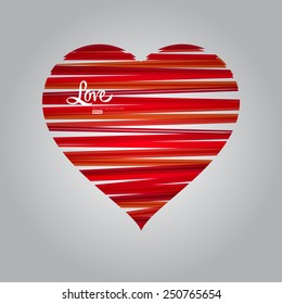 Vector modern heart illustration made from paper stripes