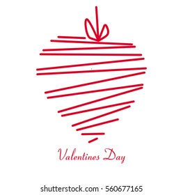 Vector modern heart illustration made from paper stripes