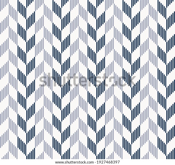 Vector modern herringbone\
or chevron pattern from small line shape with blue color seamless\
background. Use for fabric, textile, cover, wrapping, decoration\
elements.