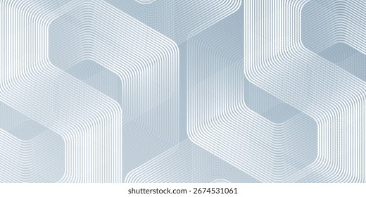 Vetor linhas hexágono modernas em fundo cinza. Banda geométrica abstrata arte moderna simples