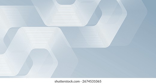 Líneas de hexágono moderno de Vector sobre fondo gris. Franja geométrica abstracta moderna