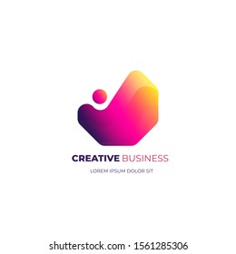 Vector Modern Hexagon and mountain logo design elements for company branding and trademark. gradient futuristic style.