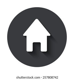 Vector modern home gray circle icon on white background