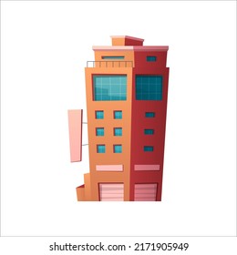 Vector modern hospital building colorful icon. Medical ambulance concept. Professional clinic, pharmacyl, aid urgency building.