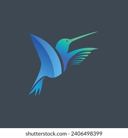 vector modern humming bird logo design illustration