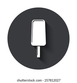 Vector modern ice cream gray circle icon on white background