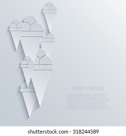Vector modern ice cream light icon background. Eps10