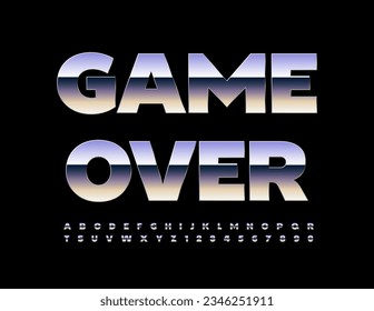Juego de íconos moderno vector Fuente metálica creativa. Letras y números de alfabeto de moda