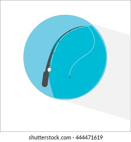 Vector modern icon illustration rod fishing 