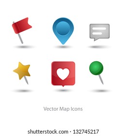 Vector modern icon set for GPS
