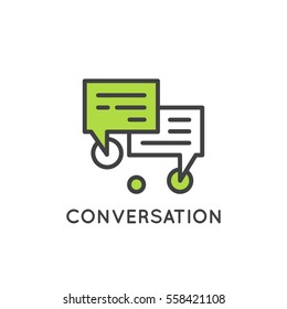 Vector Modern Icon Style Illustration of Conversation Chat Bubble, Customer Support, Notification, Hotline, FAQ, Promotion, Small Talk, Communication App