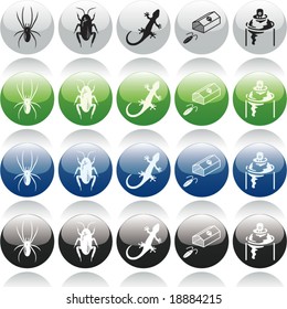 Vector of Modern Icons, in both ON and OFF Modes, and multiple colors, for web, icon, symbol, button design