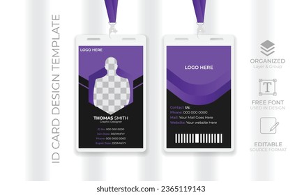 vector modern id card design template
